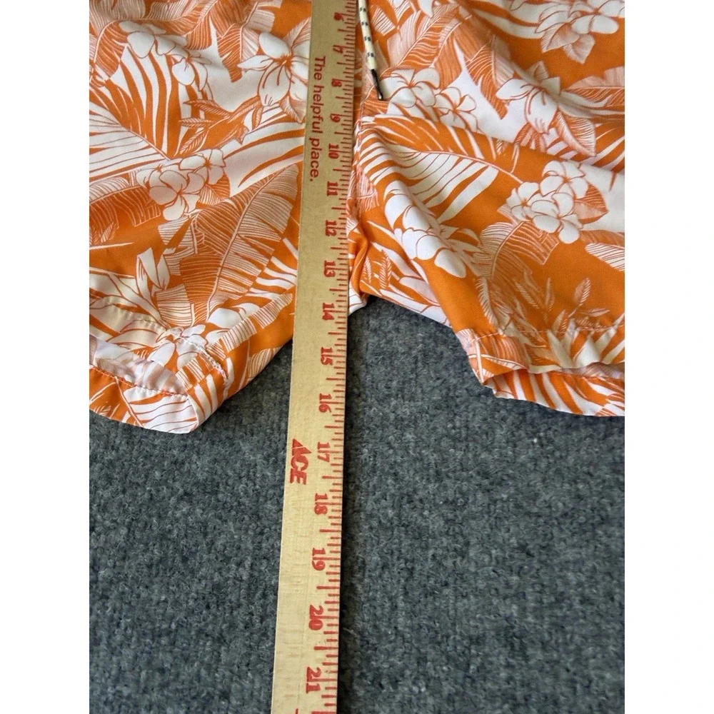 Tommy Bahama Swim Trunks Men XL Orange White Floral Tropical Hawaiian Relax XL